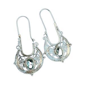 Sterling Silver Blue Zircon Bohemian Earrings